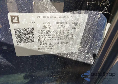 2018 Chevrolet Malibu 1Ls z USA, uszkodzony, nr VIN 1G1ZB5ST3JF112949